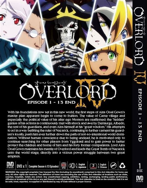 Dvd Anime Overlord Season 4 Vol1 13 End Region All English Dubbed Ebay