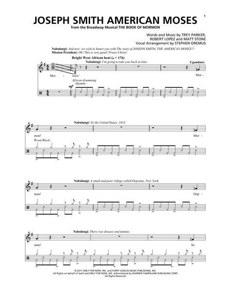 Then a great wizard named moronai came down from the starship enterprise. Joseph Smith American Moses Sheet Music | Trey Parker ...
