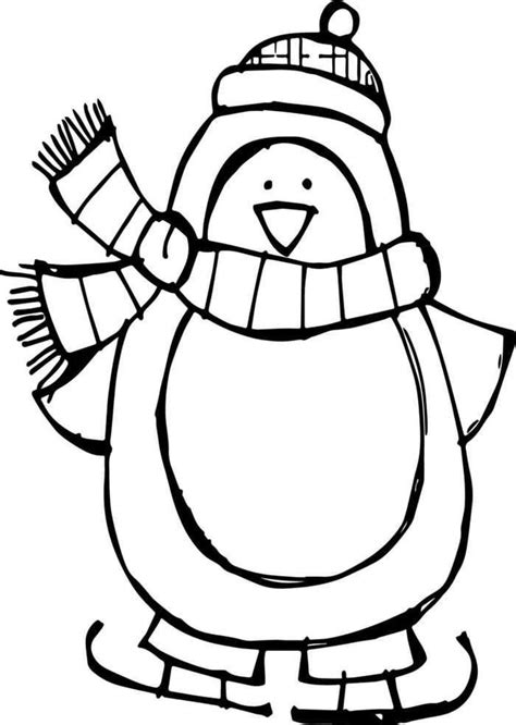 Cute Ice Skating Penguin Coloring Pages Penguin Coloring