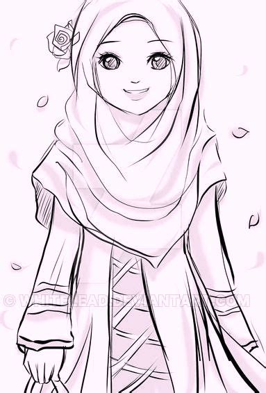 Islamic Muslima Wears Hijab Coloring Pages