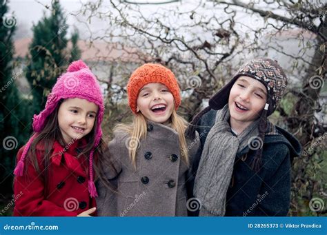 Happy Kids Outside Stock Image Image Of Adorable Lovely 28265373
