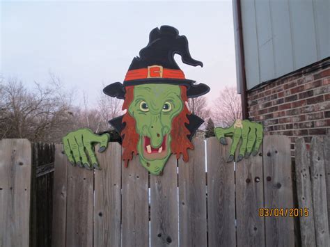 Halloween Large Scary Wood Outdoor Witch Yard By Chartinisyardart