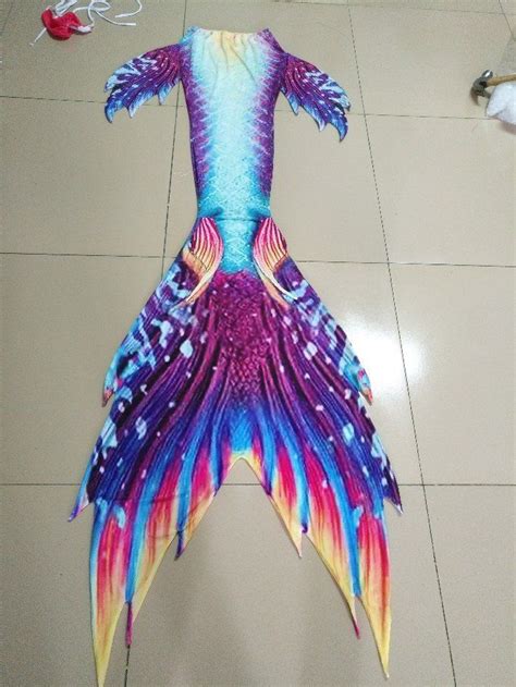 Purple Rainbow Mermaid Tails For Swimming With Monofin Cool T For
