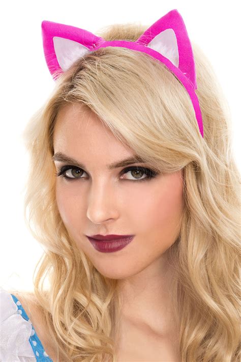 Adult Cat Ears Headband Hot Pink 1799 The Costume Land
