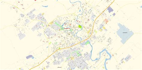New Braunfels Texas Us Map Vector Exact City Plan High Detailed Street