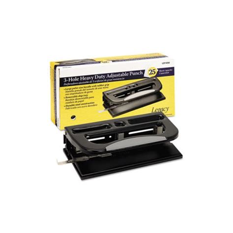 Legacy Office Products Heavy Duty Adjustable Three Hole Paper Punch