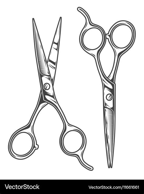 Monochrome Of Barber Scissors Royalty Free Vector Image