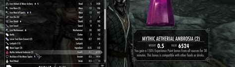Psijic Experience Potions At Skyrim Special Edition Nexus Mods And