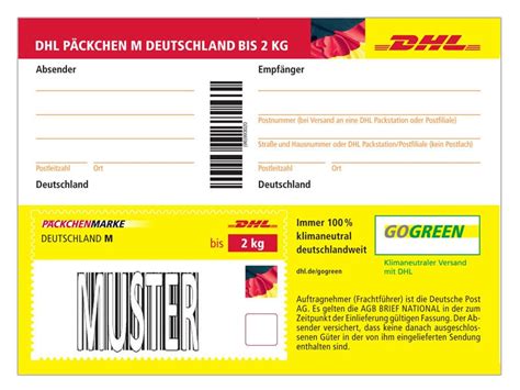 Füllen sie die paketaufkleber manuell, mit dem kugelschreiber aus? DHL Päckchenmarke M Deutschland bis 2 kg | Shop Deutsche Post