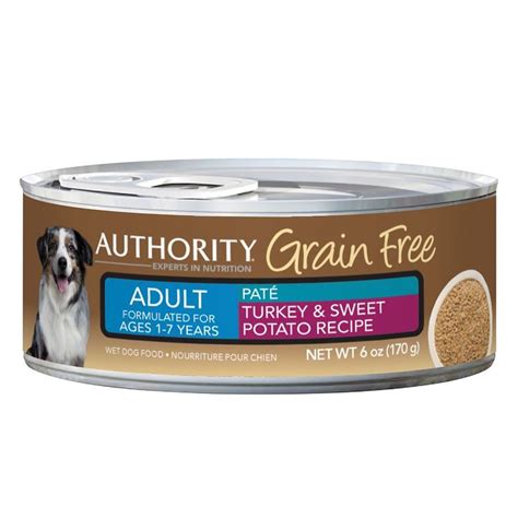 These types of foods can meet the dog's needs in smaller quantities, so you tend to use less food. Authority® Grain Free Adult Dog Food - Turkey and Sweet ...