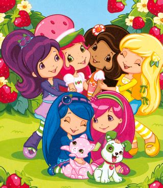 Strawberry jam, biscuit scones, fresh strawberries and a dollop of whipped cream. Strawberry Shortcake and friends - Strawberry Shortcake ...