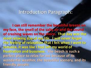 descriptive paragraph of the beach essay
