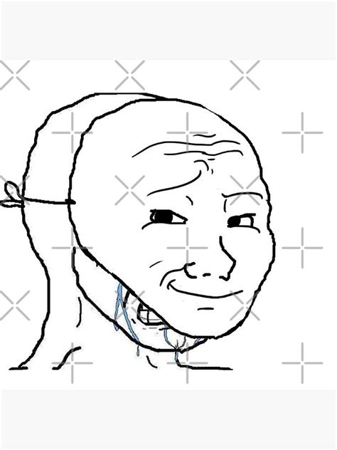 Smug But Crying Inside Wojak Mask Meme Photographic Print For Sale By
