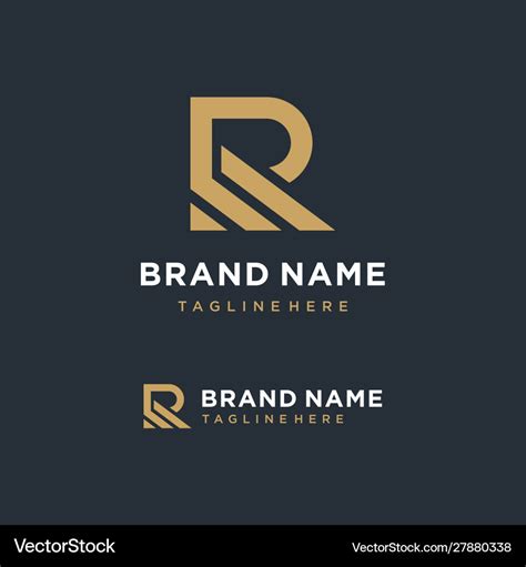 Minimalist Letter R Logo Design Inspiration Vector Image