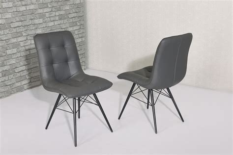Great savings & free delivery / collection on many items. Modern grey faux leather dining chairs - Homegenies