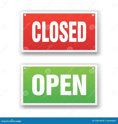 Open And Closed Signs Stock Illustration Illustration Of Placard