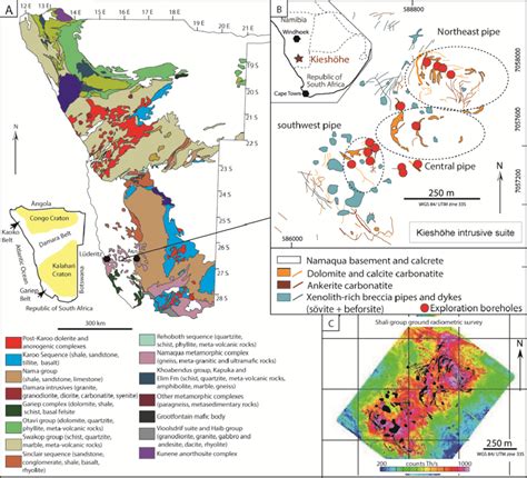 A Simplified Geological Map Of Namibia Modified From Miller 2008 B