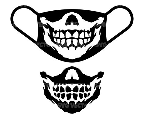 Skeleton Face Mask Svg Skull Svg Vector Cut File For Cricut Etsy