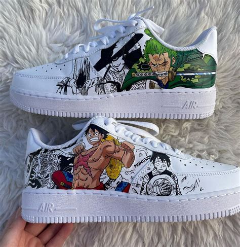 One Piece Luffy X Zoro Air Force 1 Custom In 2022 Custom Sneakers