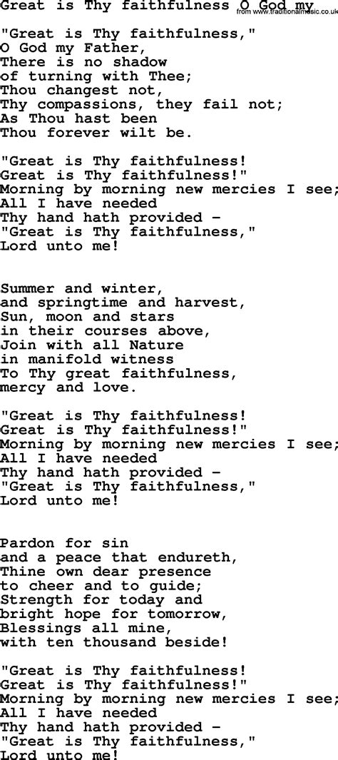 Ascii characters only (characters found on a standard us keyboard); Presbyterian Hymn: Great Is Thy Faithfulness O God My ...