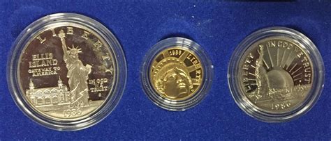 1986 Statue Of Liberty 3 Coin Proof Set W5 Gold
