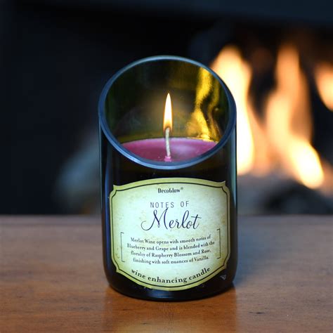 Merlot Wine Bottle Candle