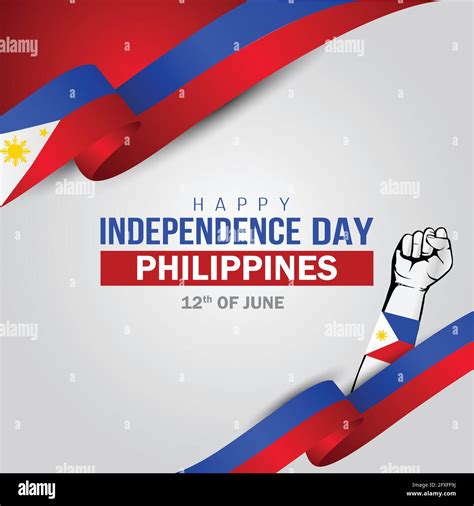 Happy Independence Day Philippines Hands Holding With Philippine Flag