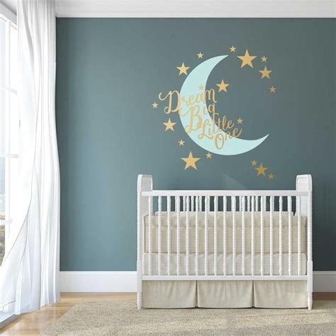 Stars And Moon Nursery Wall Decal Dream Big Little One Nursery Wall