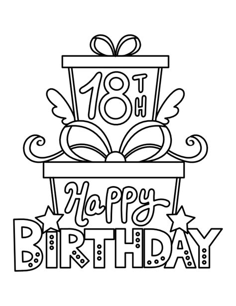 In this partnership with pantone, inc a unique color palette has been designed for every month and every date within the month. Printable Happy 18th Birthday Presents Coloring Page