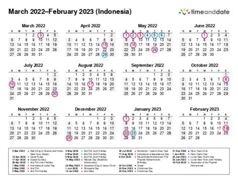 Printable Calendar 2022 For Indonesia Pdf