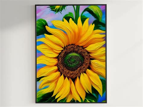 Sunflower Oil Painting Digital Download Larry Bell Influence Fine