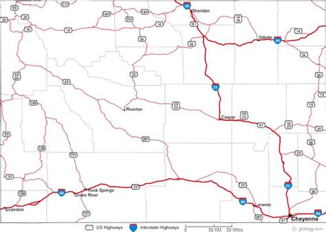 Map Of Wyoming Cities 50 States Collect The Whole Set Pinterest