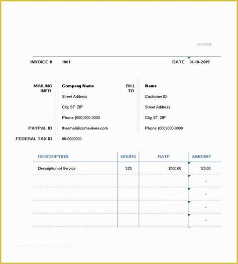 Free Hourly Invoice Template Of Hourly Invoice Template Excel