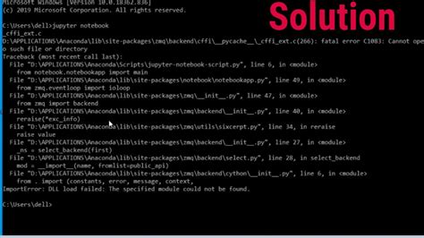 Solved How To Solve Importerror Dll Load Failed The Specified Module Could Not Be Found Youtube