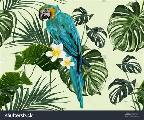 Gouache, floral, floral pattern, fashion, flowers, flower, nature, boho, bohemian, beach, tropical, tropic, jungle, havana, summer. Beautiful Seamless Vector Floral Summer Pattern Stock ...