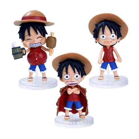 12cm One Piece Luffy 3pcsset Pvc Pcs Action Figure Collection Model