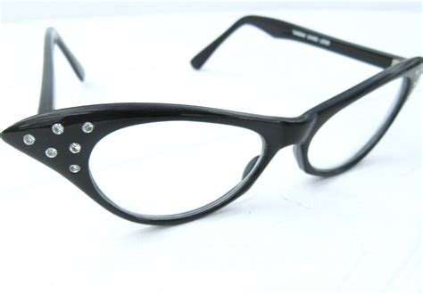 Vintage Nos Black Cat Eye Glasses Cats Eye Eyeglasses Gem