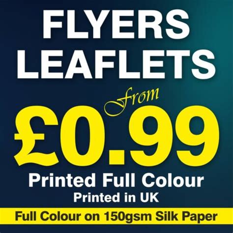 A6 A5 A4 Flyers Leaflets Printed Full Colour Flyer Leaflet Printing