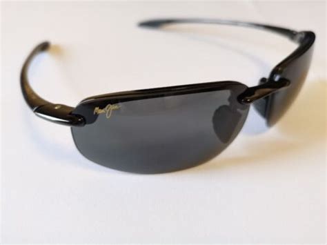 maui jim sport sunglasses ho okipa mj 407 02 black wrap frames with black lenses ebay