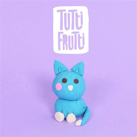 Adorable Blue Cat Tutti Frutti Natural Scented Modeling Dough Creation