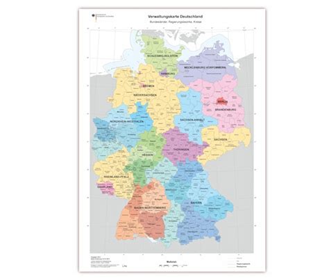 Kalender 2016 zum ausdrucken download freeware de. XXL DIN B1 Verwaltungskarte Deutschlandkarte Bundesländer Poster (K703) | eBay