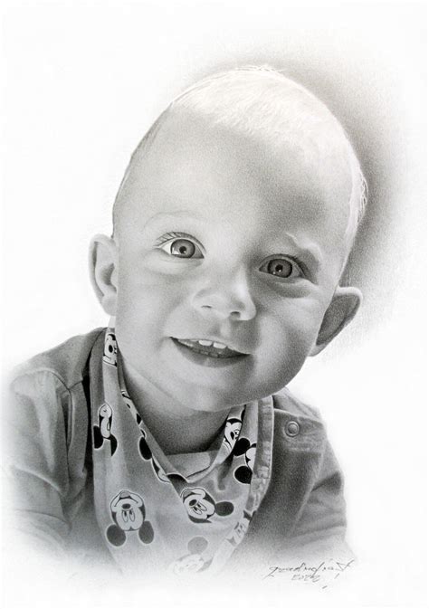 Realistic Black And White Drawing Of A Boy Lynch Berand