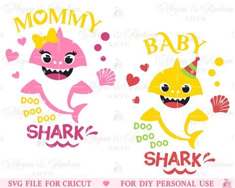 Mommy Shark Svg Baby Shark Svg Mommy And Me Svg Mama Shark Etsy