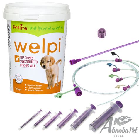 Tube Feeding Set With Welpi Milk Weak Prem Cleft Puppy Whelping Kit