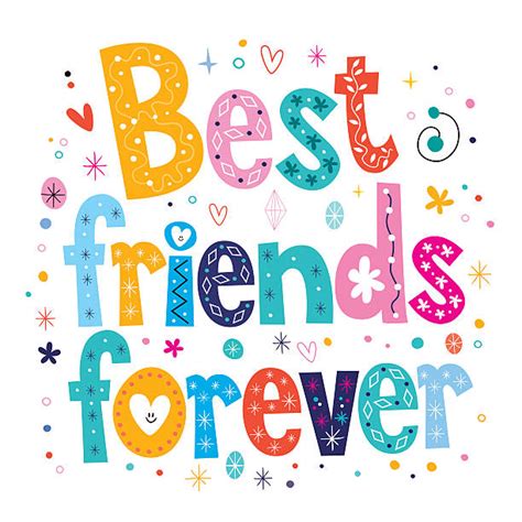Best Friends Forever Logo Design Happy Friendship Vec