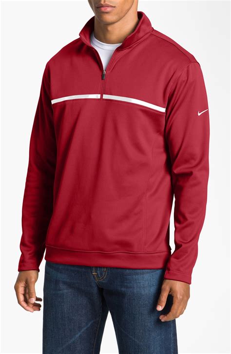 Nike Golf Thermafit Quarter Zip Pullover In Red For Men Team Crimson