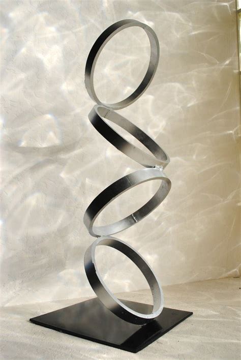 Mid Century Modern Metal Sculpture Art Abstract Simple Contemporary