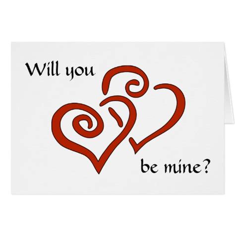 Entwined Hearts Will You Be Mine Valentines Card Zazzle