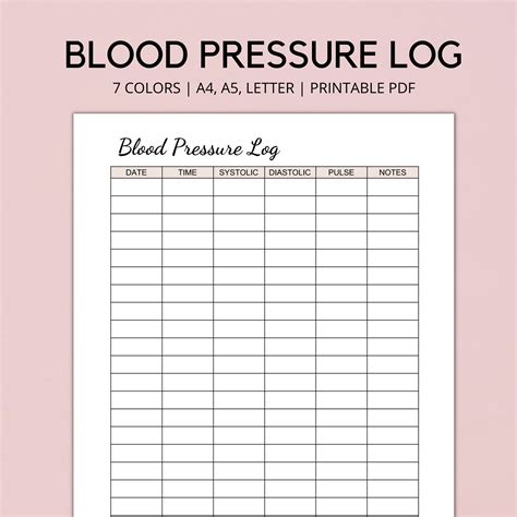 Blood Pressure Tracker Printable Free Liocamping