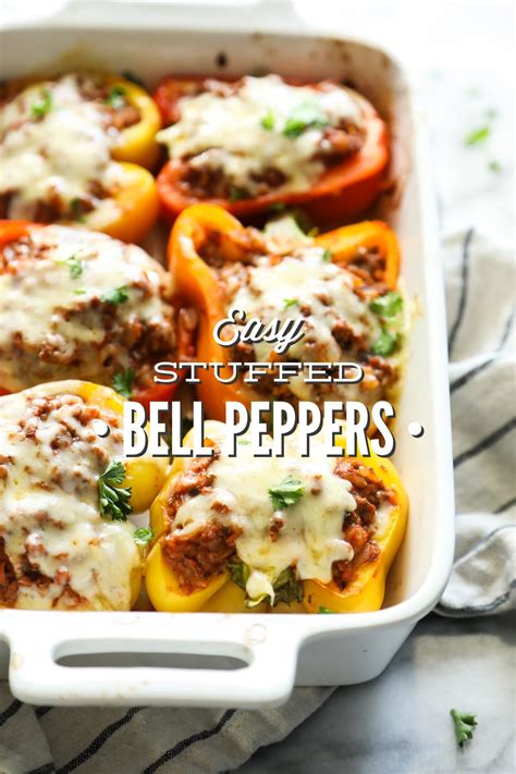 Easy Stuffed Bell Peppers Freezer Friendly Live Simply